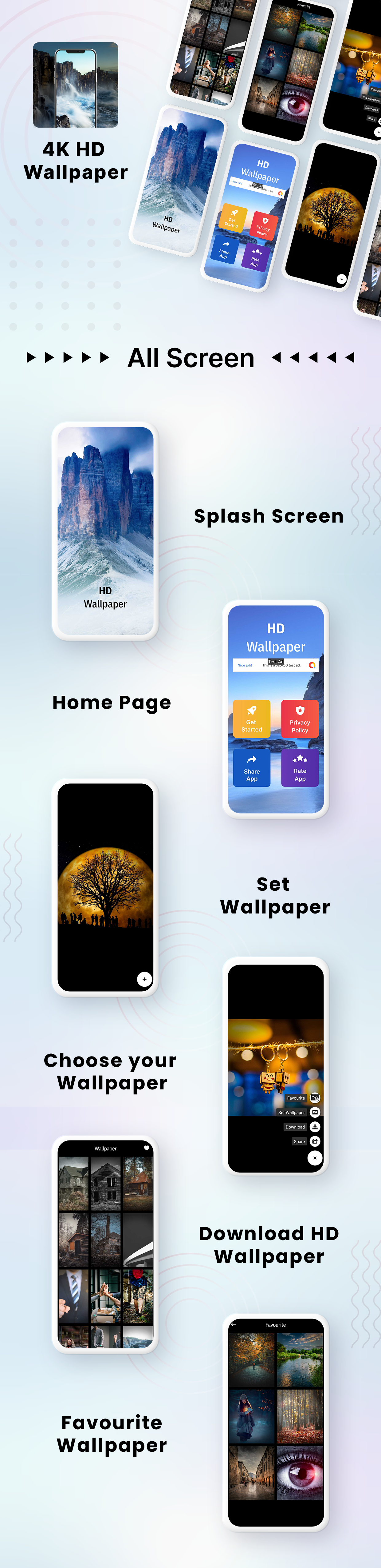 4K HD Wallpaper Offline | Wallpaper HD - Offline | Android App | Admob Ads